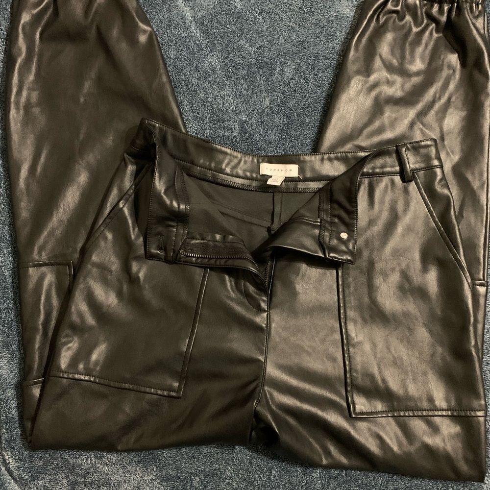 Top Shop Pants Wilfred Black Faux Leather Pants